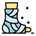Plaster leg icon color outline vector Royalty Free Stock Photo