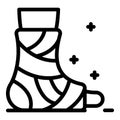 Plaster leg icon, outline style Royalty Free Stock Photo