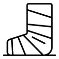 Plaster leg icon, outline style Royalty Free Stock Photo