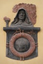 Plaster monument depicting the philosopher Giordano Bruno, Monsampolo del Tronto, Ascoli Piceno province, Italy