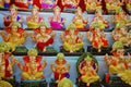 Plaster of Paris and clay idols of Lord Ganesha for sell at Pune, Maharashtra, India.