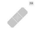Plaster, Patch Dot Pattern Icon. Band Aid Dotted Icon Isolated on White. Vector Background or Design Template