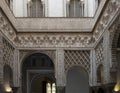 Plaster work at the Patio of the Dolls in the Real Alcazar in Seville, Andalusia, Spain. Royalty Free Stock Photo