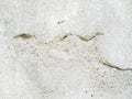 Background, surface texture. a layer of white peeling paint on rough gray concrete, cement, plastered wall. Royalty Free Stock Photo