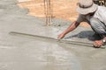 Plasterer screed concrete Royalty Free Stock Photo