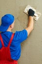 Plasterer at work