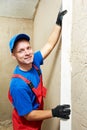 Plasterer at work Royalty Free Stock Photo