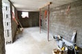 Plastering, rebuilding, waterproofing basement or a cellar and w Royalty Free Stock Photo