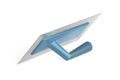 Plastering trowel with blue plastic handle