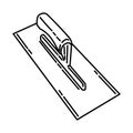 Plastering Trowel Icon. Doodle Hand Drawn or Outline Icon Style