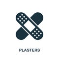 Plasters icon. Simple element from healthcare collection. Creative Plasters icon for web design, templates, infographics Royalty Free Stock Photo