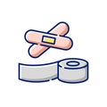 Plasters and medical tape RGB color icon