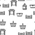 Plastic Accessories Vector Seamless Pattern