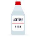 Plastic acetone bottle with chemical formula isolated on white background vector illustration