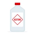 Plastic acetone bottle isolated on white background vector illustration