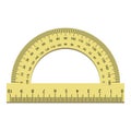 Plastic angle ruler icon, realistic style