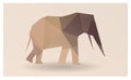 Geometric elephant clip art design, vector