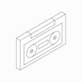 Plastic audio cassette icon, isometric 3d style Royalty Free Stock Photo