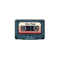 Plastic audio compact cassette tape - web icon