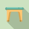 Plastic backless chair icon, flat style