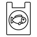 Plastic bag containing fish icon, seafood packaging symbol Royalty Free Stock Photo