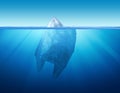 Plastic bag environment pollution with iceberg Royalty Free Stock Photo