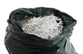 Plastic bag filled with shredded paper Royalty Free Stock Photo