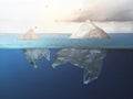 Plastic bag floating in ocean, environment pollution. global warming concept Royalty Free Stock Photo