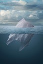 Plastic bag floating in the sea like an iceberg