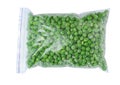 Plastic bag with frozen peas