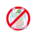 PLASTIC BAG Global Ecological Problem Vector Illustration Set Royalty Free Stock Photo