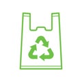 Plastic bag with triangle rotation arrow recycle sign, Green recycling plastic bag icon, Reusable ecological preservation concept Royalty Free Stock Photo