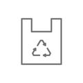 Plastic bag, waste recycling, trash line icon. Royalty Free Stock Photo