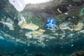 Plastic Bags and Garbage in Tropical Pacific Ocean Royalty Free Stock Photo