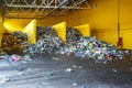Plastic bales at the waste processing plant. Separate garbage collection. Recycling and storage of waste for further disposal. Royalty Free Stock Photo