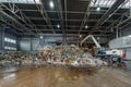 Plastic bales at the waste processing plant. Separate garbage collection. Recycling and storage of waste for further disposal. Royalty Free Stock Photo