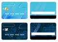 Plastic bank credit cards template. Isolated vector on white background