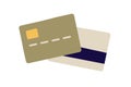 Plastic bank credit, debit card from both front and back sides. Electronic money, finance tool with security chip