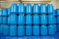 Plastic barrels contain in plant