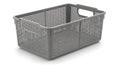 Plastic Basket Gray Storage Container Organizer. Royalty Free Stock Photo