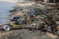 Plastic on the beach of a beautiful little island