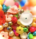 Plastic bead in glass