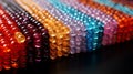 plastic beads many colors put laying in collum, glass beads abstract design for background and wallpaper Royalty Free Stock Photo