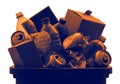 Common materials often found in household waste, emphasizing the Royalty Free Stock Photo