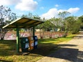 Plastic bins in the park