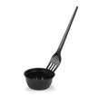 Plastic black fork isolated over the white background. Kitchen utensil.High-resolution photo Royalty Free Stock Photo