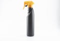 Plastic black and orange insecticide bottle. It is used by pressing the trigger.Close Up. Royalty Free Stock Photo