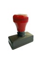 Plastic black red stamp in white backgroun Royalty Free Stock Photo
