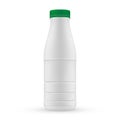 Plastic blank milk bottle with green cap for dairy produ