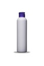 Plastic Blank Tall Shampoo Bottle with purple cap. Mockup Isolated on White Background Royalty Free Stock Photo